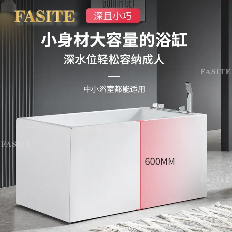 Acrylic sitting bathtub bubble household deep bubble small apartment mini independent massage spa insulation tank