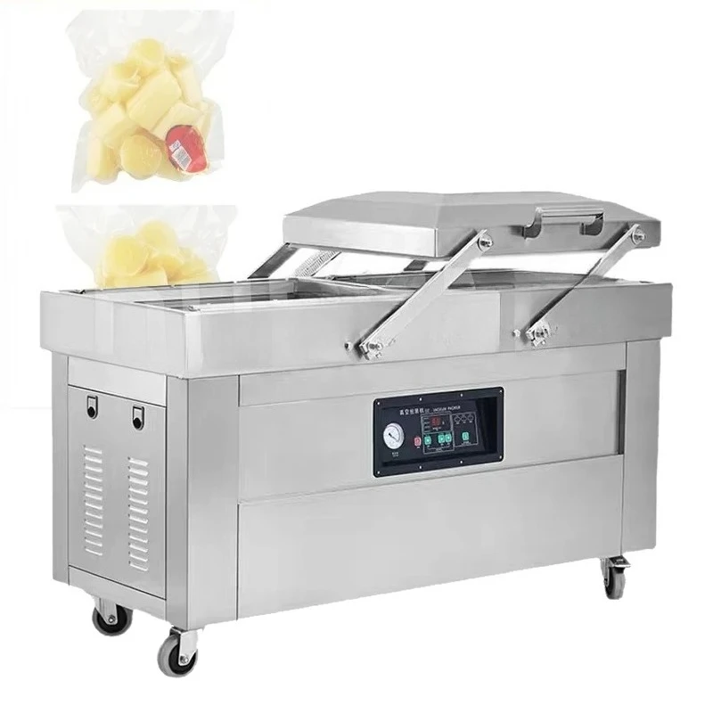 Soy Meat Dairy Double Chamber Fruit And Vegetable Sealing Machine Commercial Double Chamber Continuous Vacuum Packager
