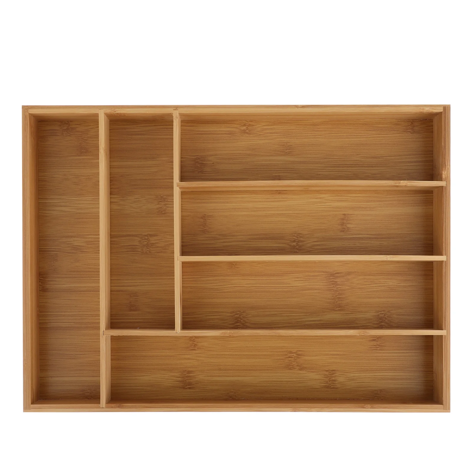 

1pc Drawer Organizer Box Bamboo Cutlery Storage Tray Tableware Rack Kitchen Stationery Organizer Small Space-Saving