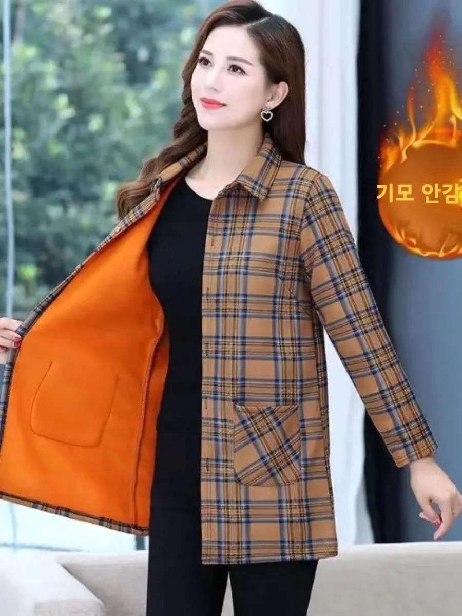 thiened-fce-秋冬アウター-中年女性向け-大きいサイズ-チェアード柄コート-saint-xiren-b