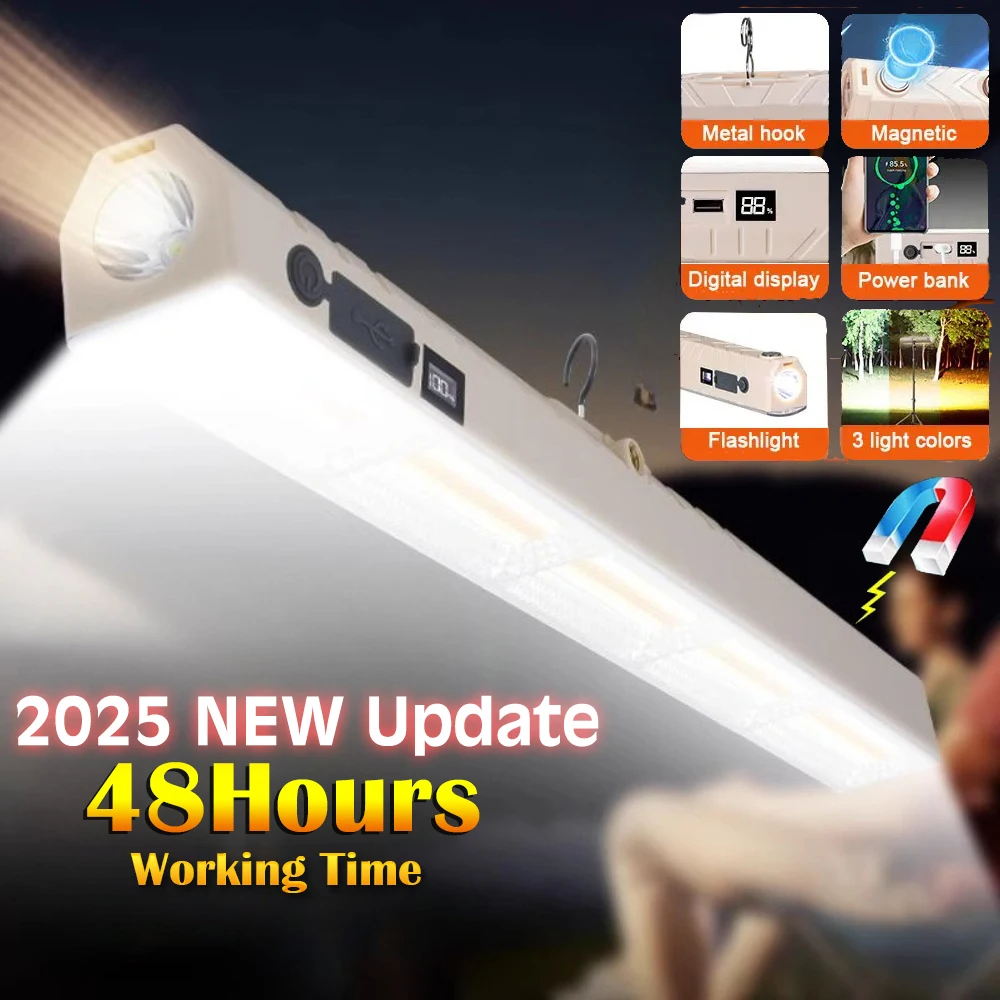 

108/156/210 светодиодный магнитный рабочий фонарь с крючком USB перезаряжаемый портативный нижний рабочий фонарь для ремонта автомобиля наружное освещение