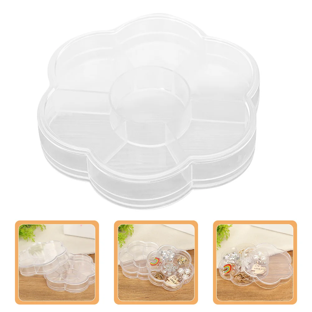 10 pçs caixa de armazenamento de jóias claro brinco organizador portátil leve grânulo titular para anéis pulseiras grampos de cabelo exibição desktop