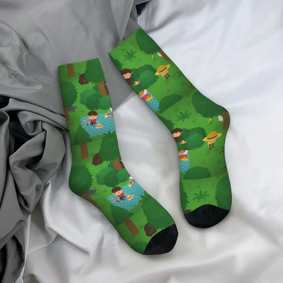 

Носки на все сезоны, модные длинные носки Sneaky Sasquatch Picnic для мужчин и женщин, подарки на День святого Валентина