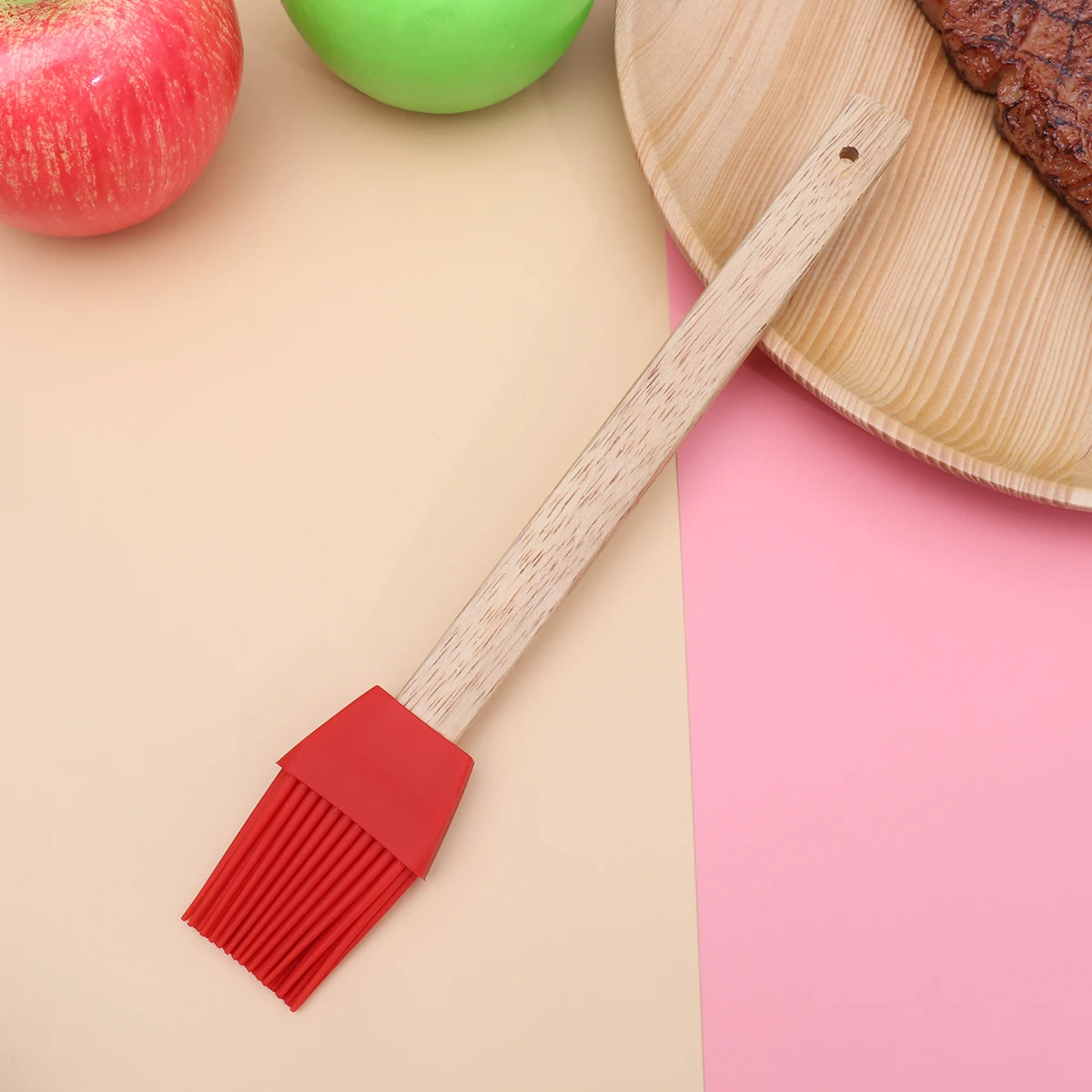 

High Temperature Resistant Oil Brush Baking Barbecue Silicone Basting Applicator Bamboo