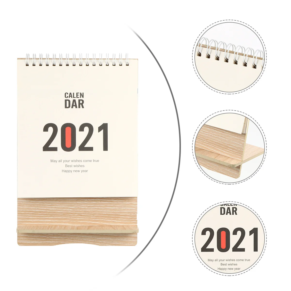 

Деревянный стол 2021, мини-настольный календарь для офиса, школы, дома, многофункциональный бумажный календарь с деревянной катушкой