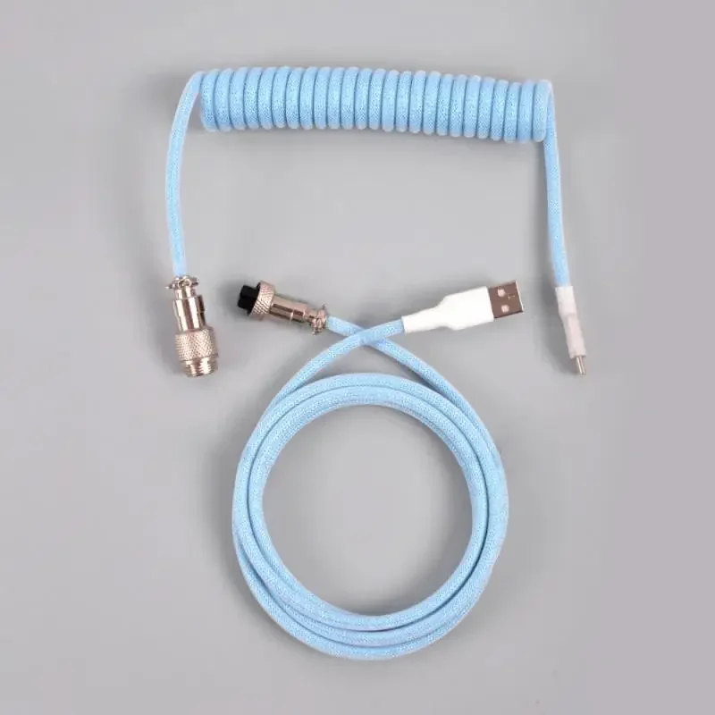 Mechanical Keyboard Coiled Cable Wire Type C USB Port Coiling Cable Desktop Computer Gaming Keyboard Accessories