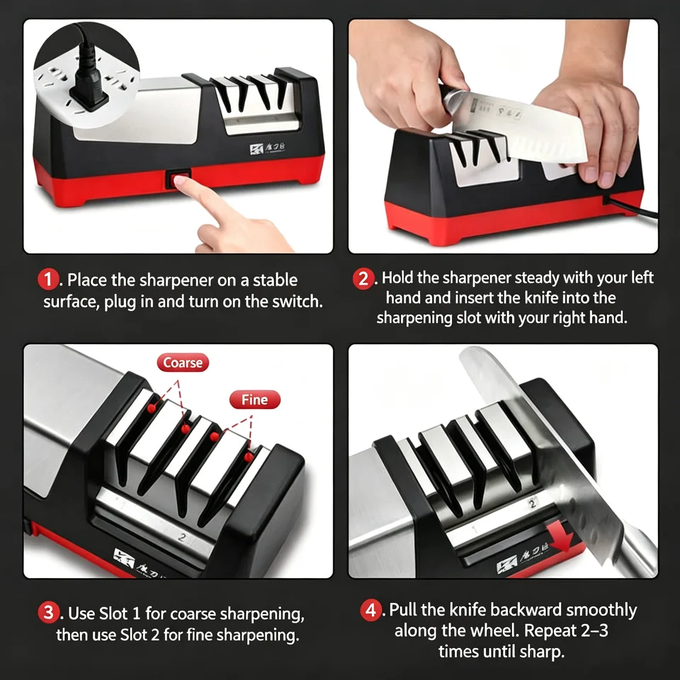 TAIDEA Dimaond Electric Knife Sharpener Professional Sharpening System Two Stages Kitchen Knife Ceramic Sharpening Stone GRINDER