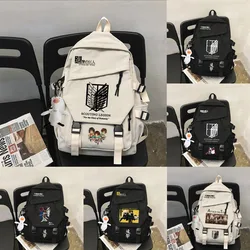 Anime Shingeki no Kyojin nylonowy plecak Kawaii dziewczyny chłopcy studenci tornister Cartoon torby na ramię na laptopa modne Bookbags