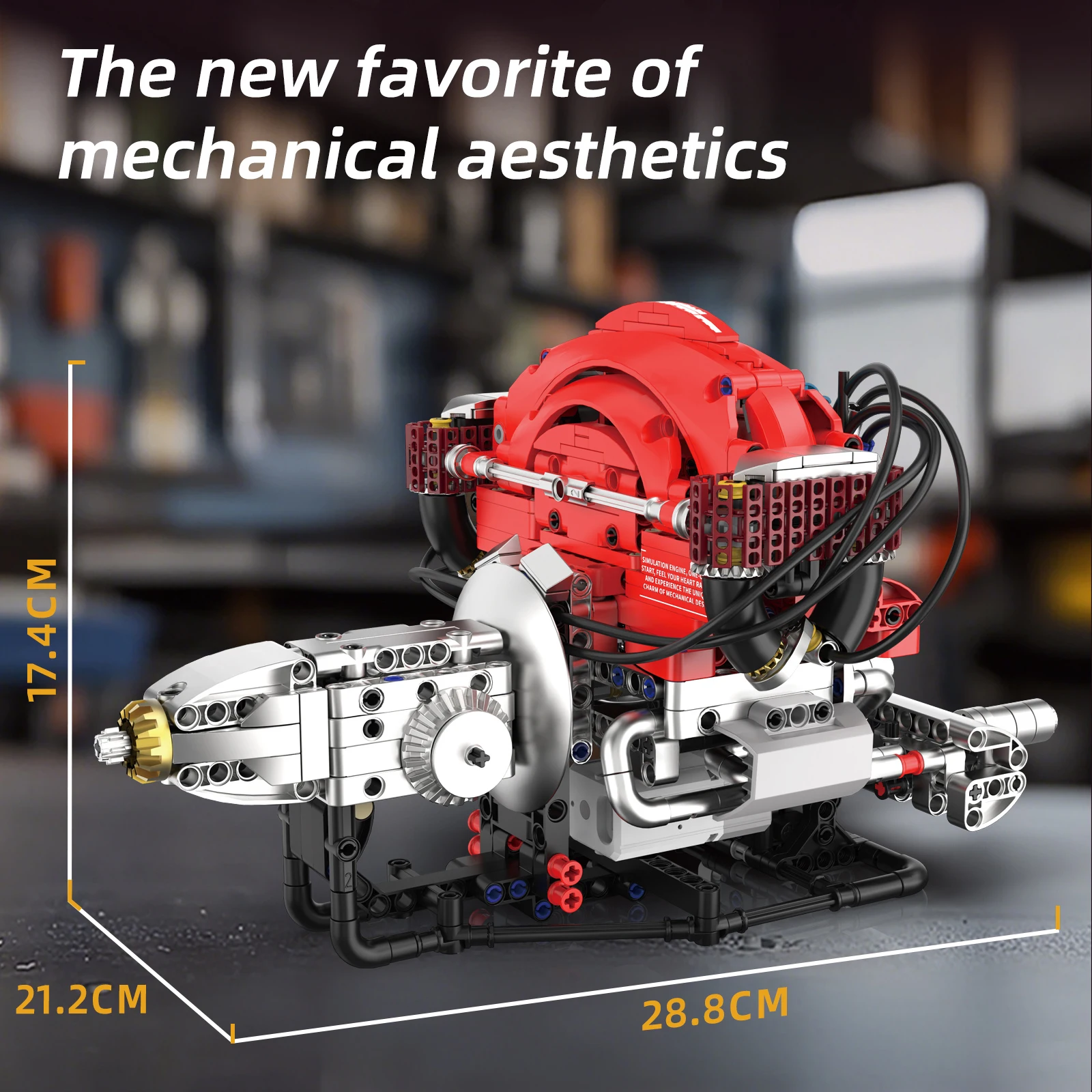 Blocchi di costruzione del motore opposti orizzontali programmabili APP Simulazione classica Modello di motore per auto Giocattoli di assemblaggio di azionamento del motore 868 pezzi