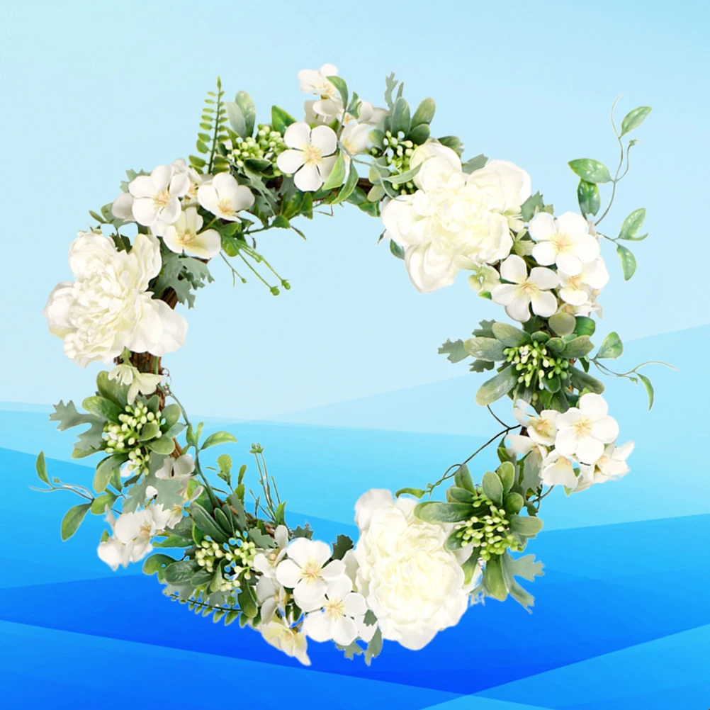

Camellia Wreath Decorative Garland Greenery Hanging Flower Home Door Wall Party Christmas Festival Background Safe Installation