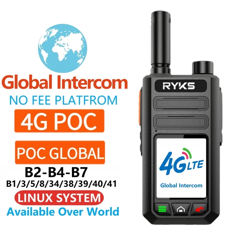 

4G Poc Radio Mobile Radio Network Walkie Talkie for Hunting 50 km 100 km Sim Card