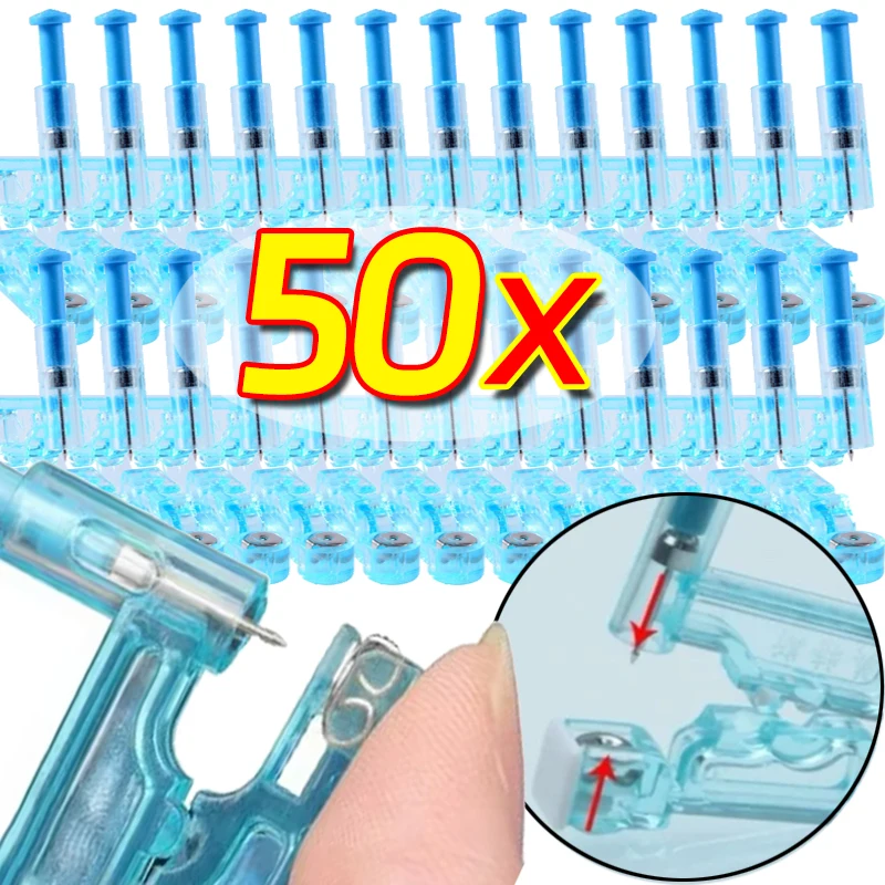 Blue Disposable Ear Piercing Gun Kit Asepsis Healthy Safety Nose Earring Piercer Tool Machine Kit Studs Body Jewelry Accessories