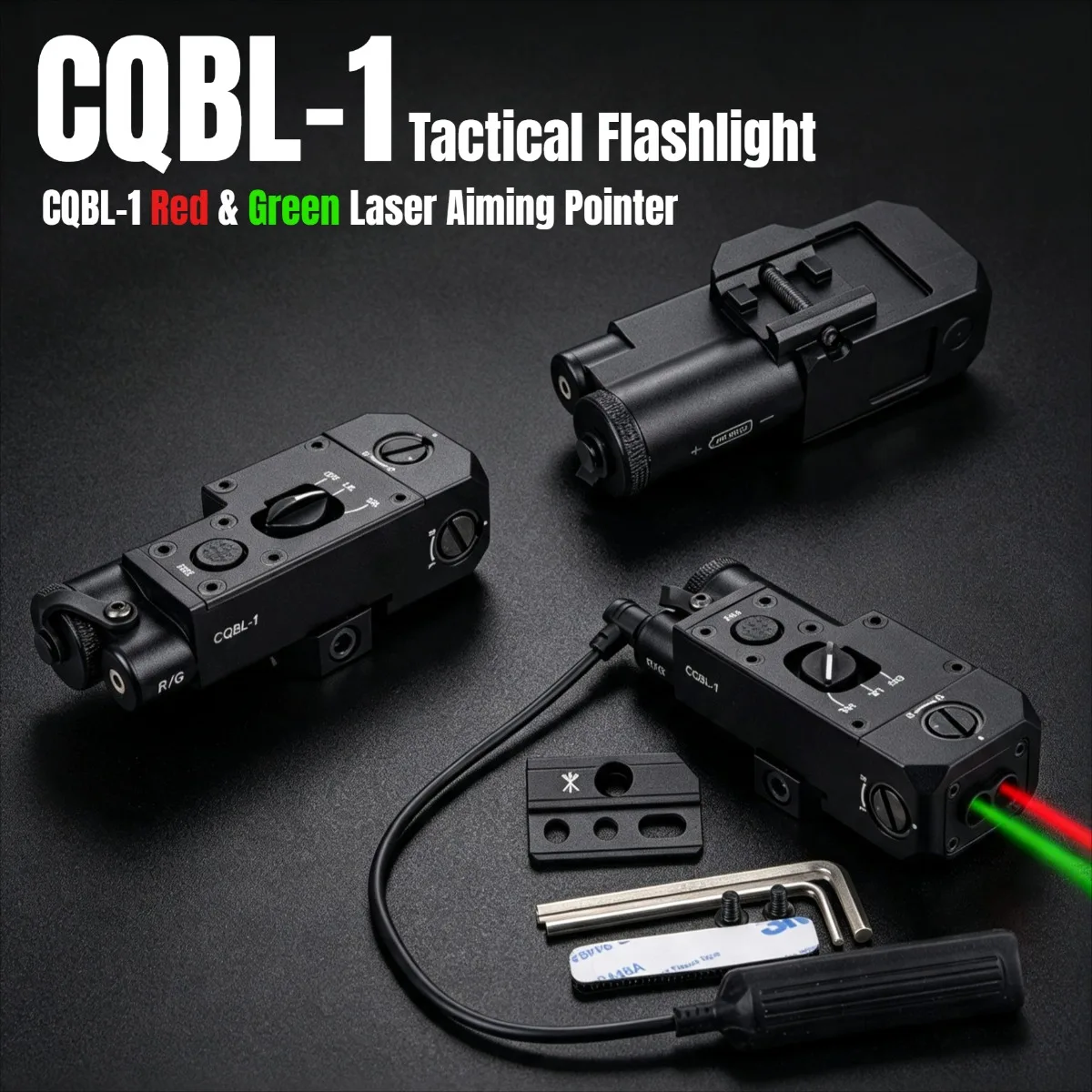 Metal CQBL 1 IR Red Green Laser Pointer Dual Function Switch Fits 20mm Picatinny Rail Airsoft Shooting Outdoor Lighting Gear