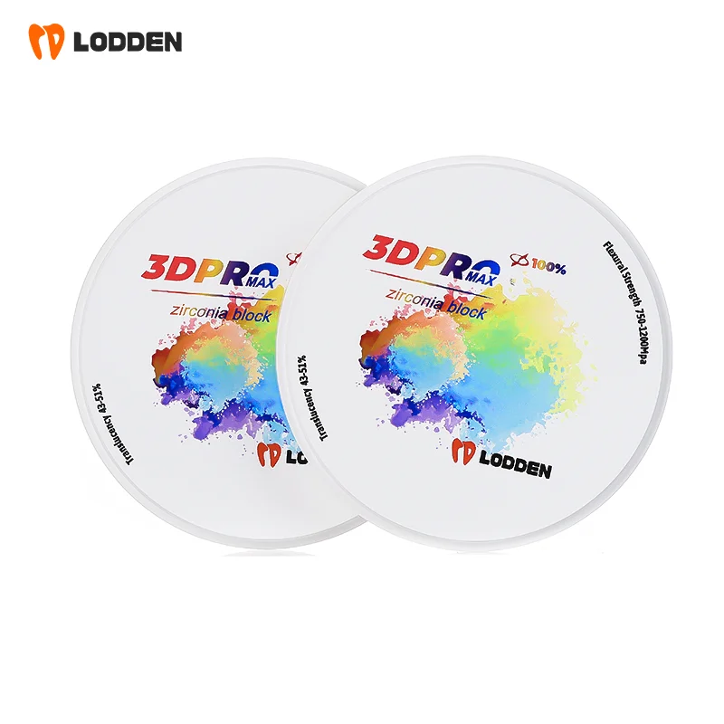 

LODDEN Zirconia Dental 3D Pro Max 5 Layers Multilayer Blocks Dental Lab Material 98mm(10-25mm) CAD CAM System Zirconium Disc