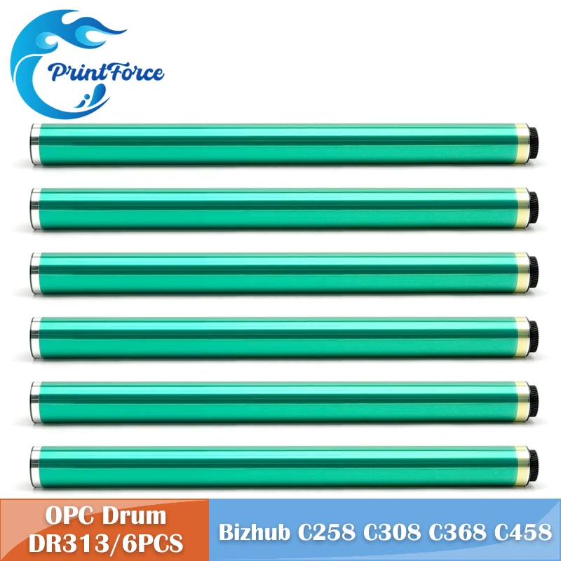 6PCS DR313 DR-313 Cylinder OPC Drum for Konica Minolta Bizhub C226 C227 C266 C256 C258 C287 C308 C358 C368 C558 C458 C7930