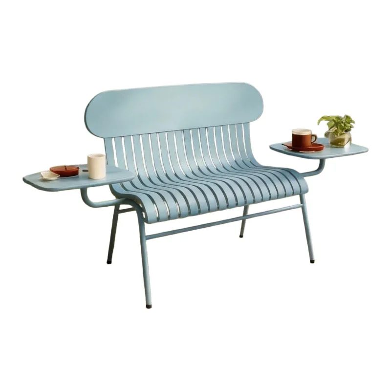 Outdoor Double Chair, Tea Tea Coffee Shop Garden Garden Park Long Commercial Street Chair, Table and Chair Kit with Armrests
