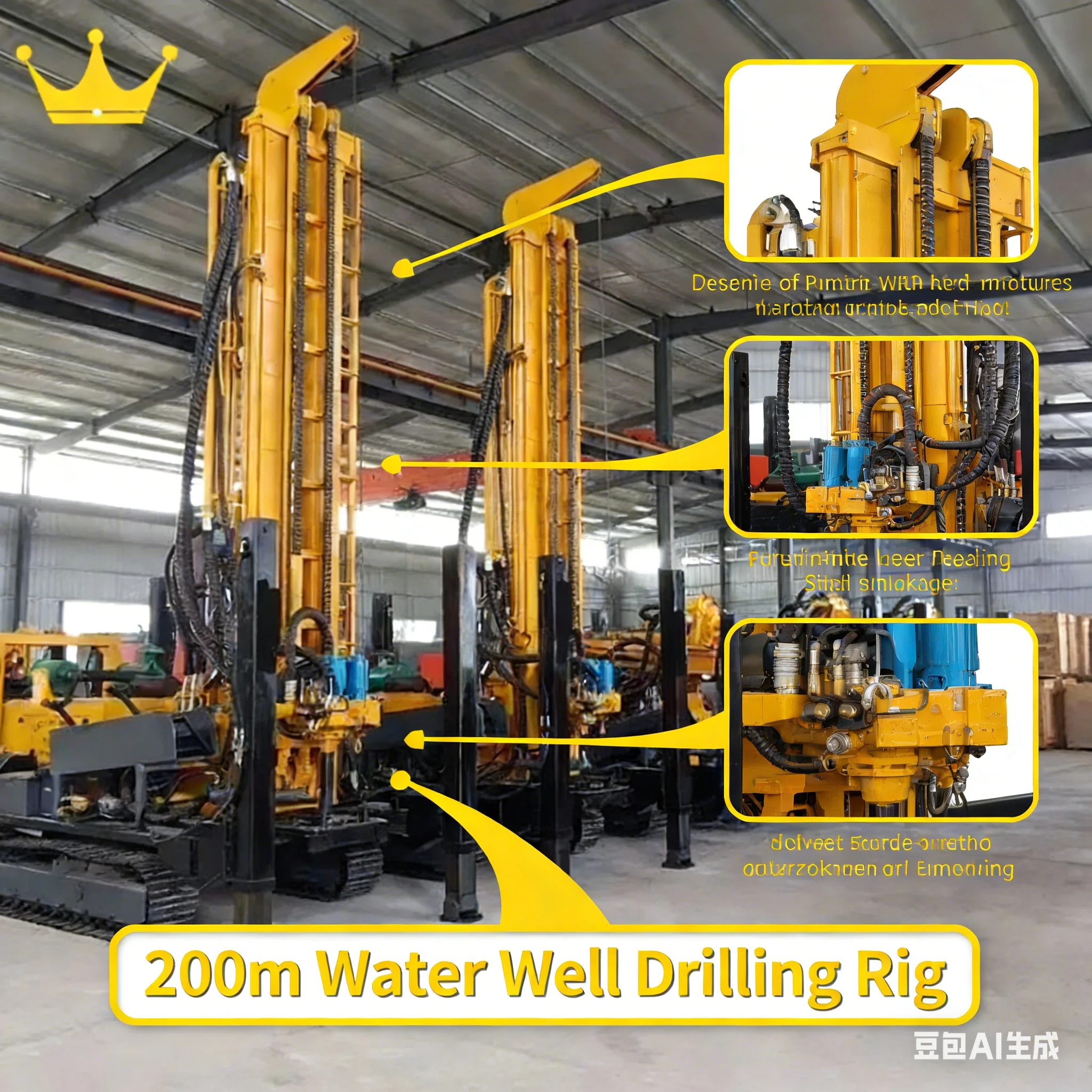 Customized 300M Hydraulic Water Well Drilling Rig Water Well Drill Machine With High-Efficiency Power System For Deep Borehole P