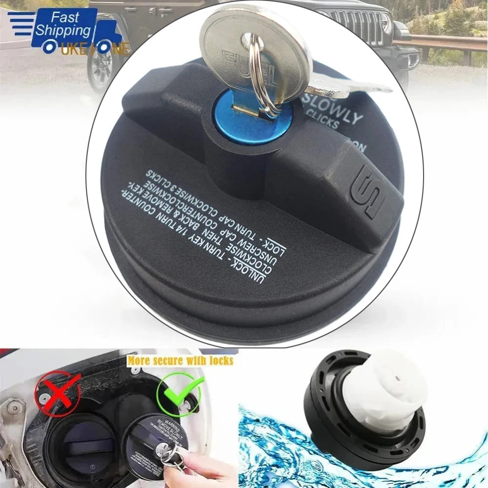 Locking Gas Fuel Cap Fuel Tank Cap With Key For Jeep Wrangler Cherokee Grand Cheroke Dodge Challenger Ram 2001-2013 05278655AB