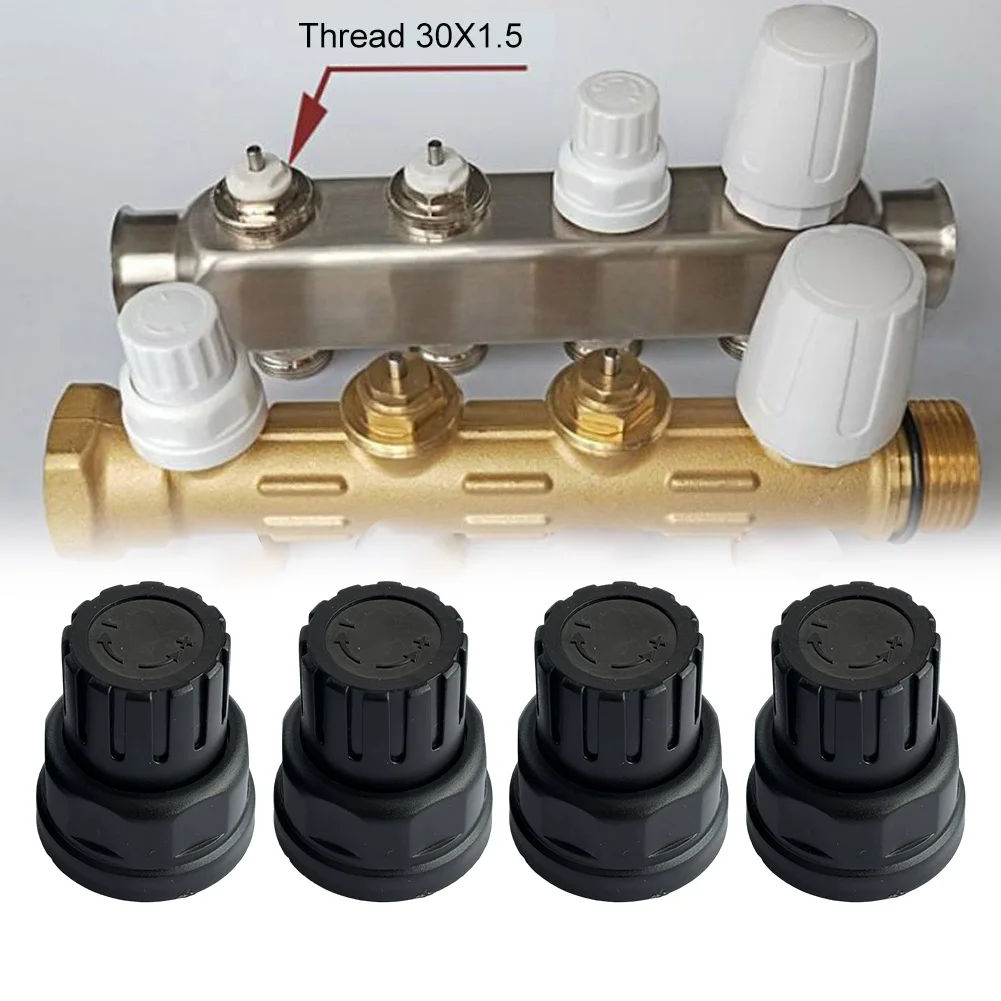 4pcs Floor Heating Manifold Hand Wheel Switch Water Distributor Regulating Control Plastic For Radiators/floor Heating Systems