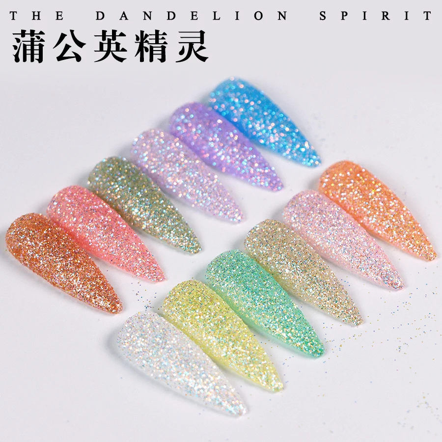 12Boxes/Set Shiny Nail Sugar Glitter Powder 12Candy Colors Holographic Rubbing Dust 3g Sparkling Crystal Diamond Nail Powder *&