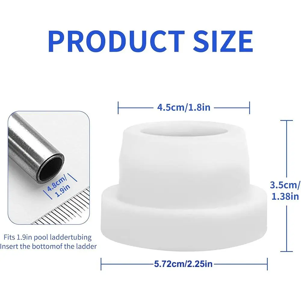 Nuovi paraurti per scale per piscine in gomma adatti per tappi interni bianchi standard da 1,9 pollici Tappi terminali per piscine interrate