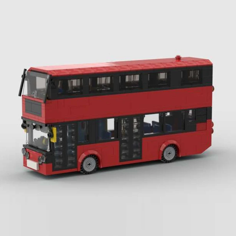 シティカーモデル MOC ビルディングブロック シティ二階建てバス モジュラーテクノロジーギフト ホリデーアセンブル 子供のおもちゃスーツ