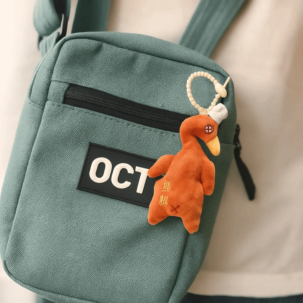 

PP Cotton Stuffe Roast Duck Plush Keychain Fluffy Collection Roast Duck Plush Key Ring Cartoon Comfortable