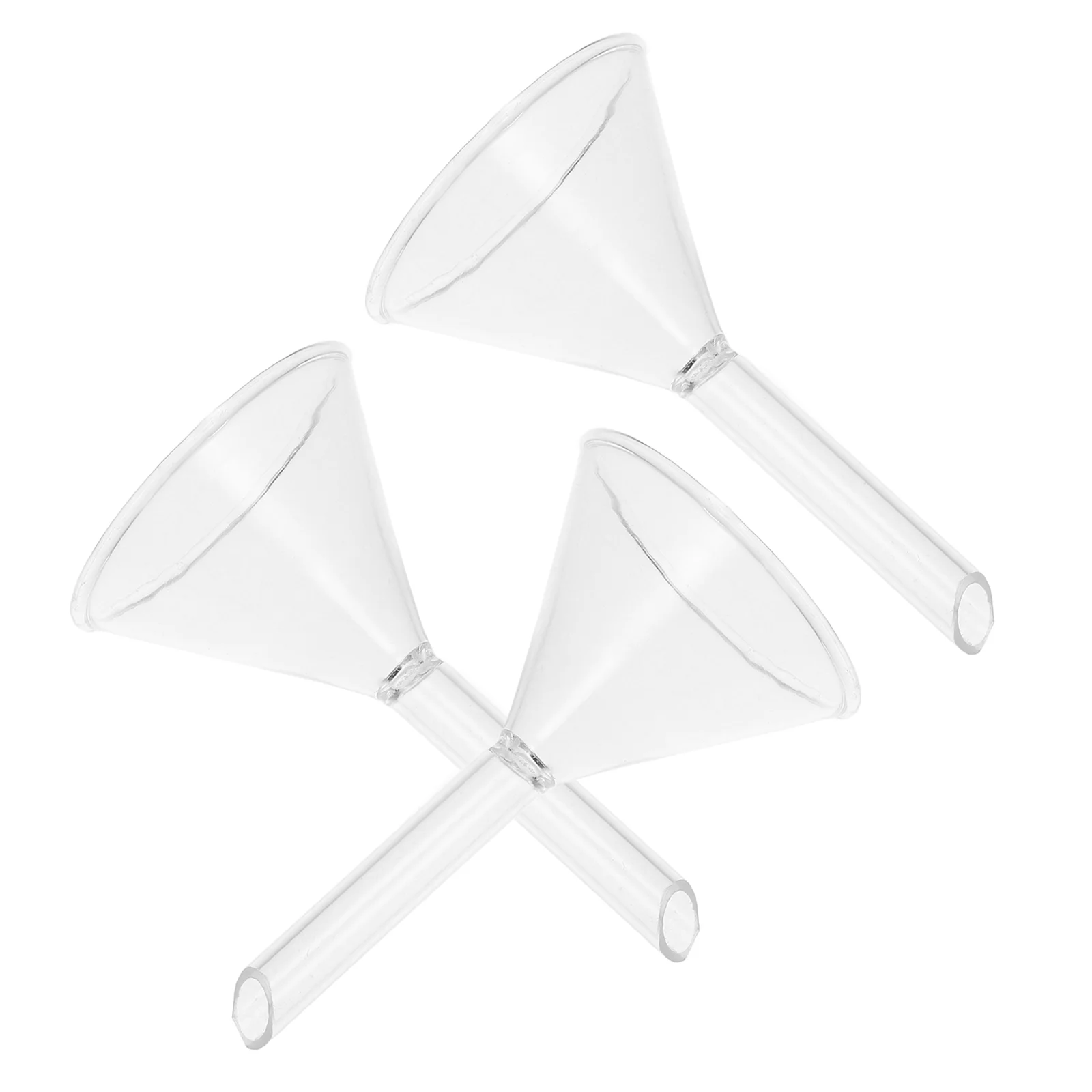 3 Pcs Glass Funnel Wide Mouth Filter Clear Scientific Filling Funnels Laboratory Transparent