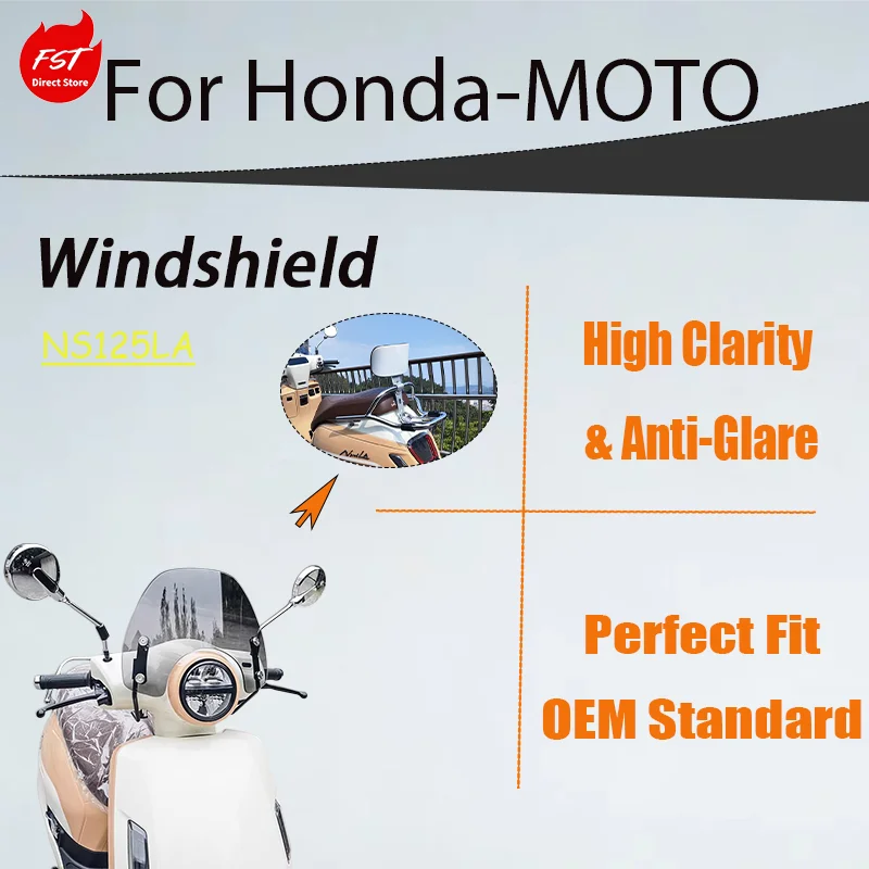 

Stylish Retro Front Windshield for Honda NS125LA 2025, Windproof & Rain Shield Accessory