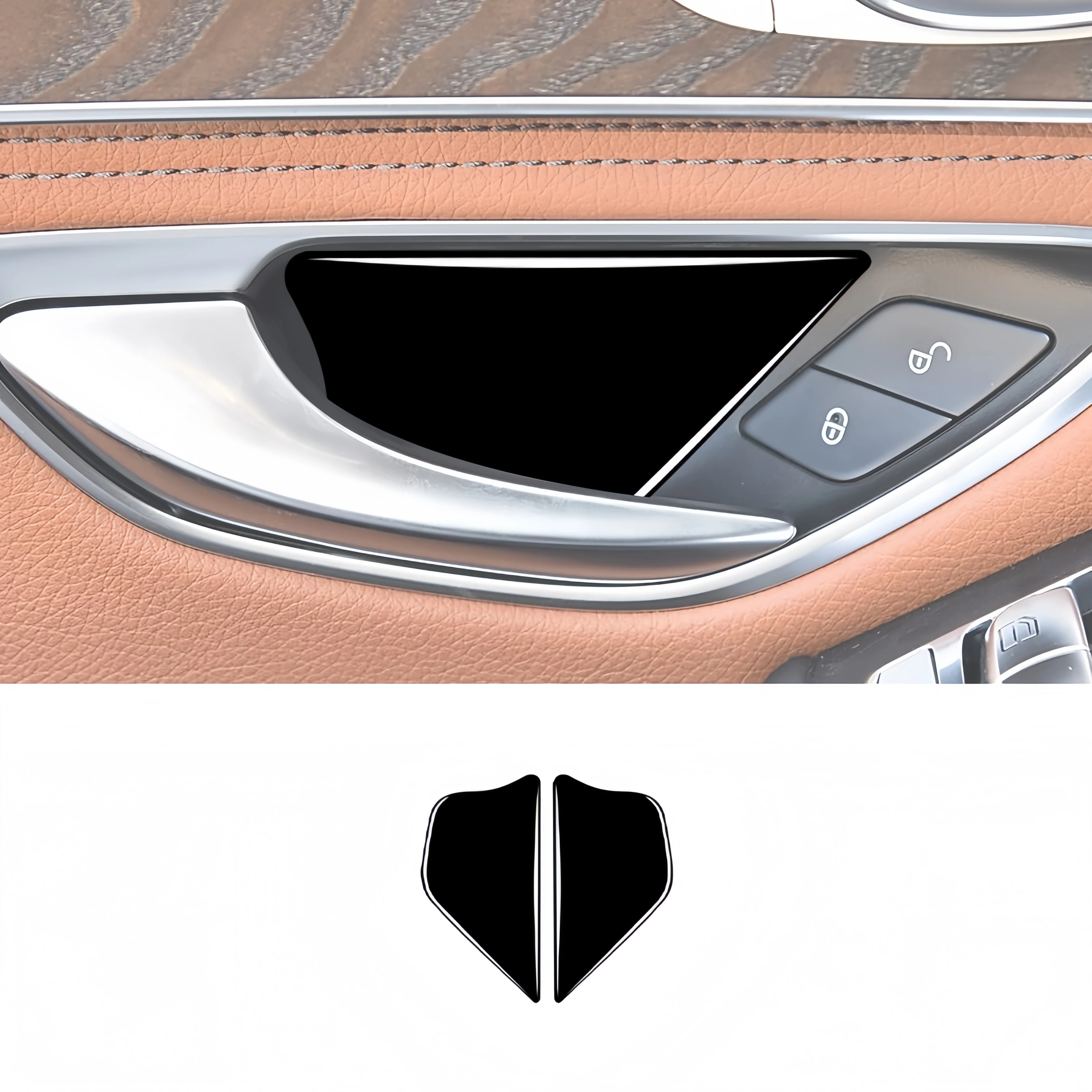 

For Mercedes W205 Benz C Class GLC 2014-2020 Piano Black Car Door Handle Bowl Panel Trim Cover Decorative Sticker Auto Zubehör