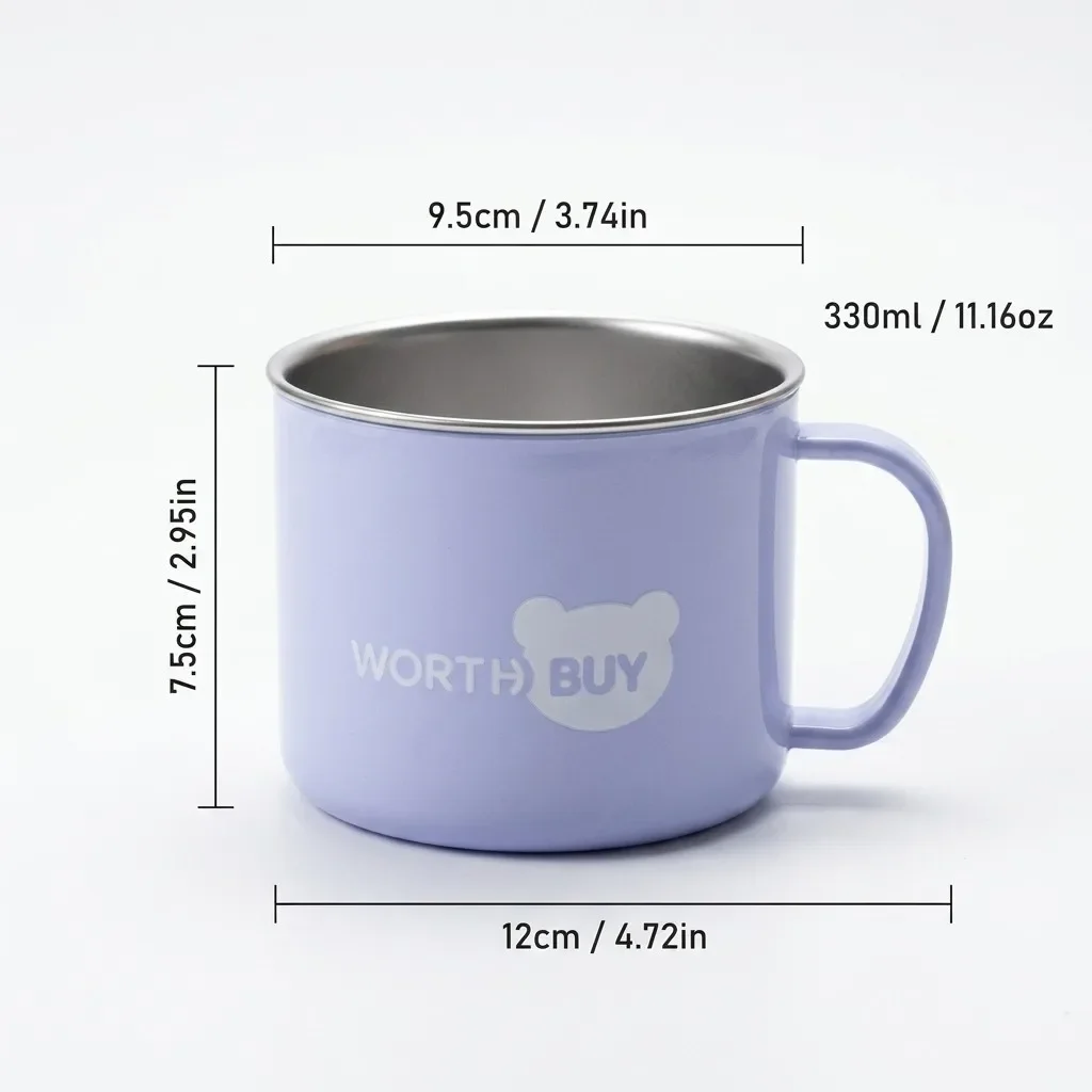 Leuke koffiemok van 316 roestvrij staal met deksel, esthetisch design, anti-verbrandingshandvat, draagbaar drinkgerei, vaatwasmachinebestendig.