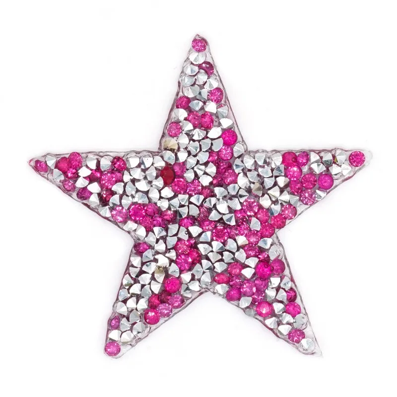 5pcs 6cm Color Stars Patches Clothing Appliques Badge Diamond Pentagram Stickers DIY Hats Bags Clothing Hot Melt Adhesive Patch