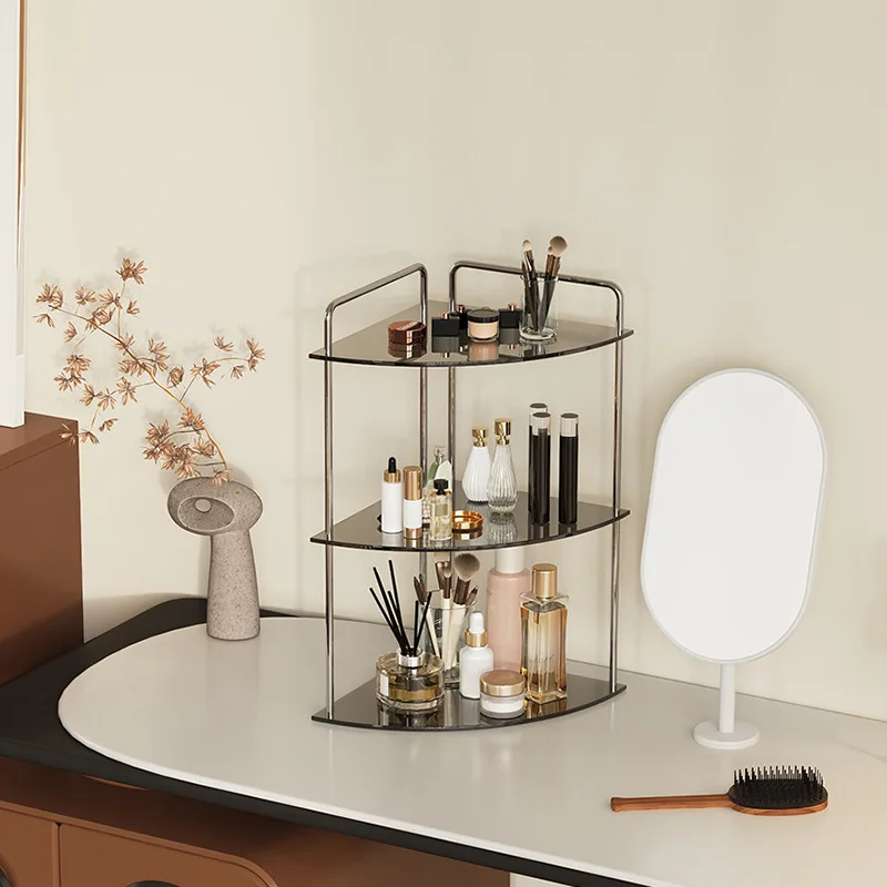 stainless steel household storage rack, acrylic multi-layer assembled washbasin organizer