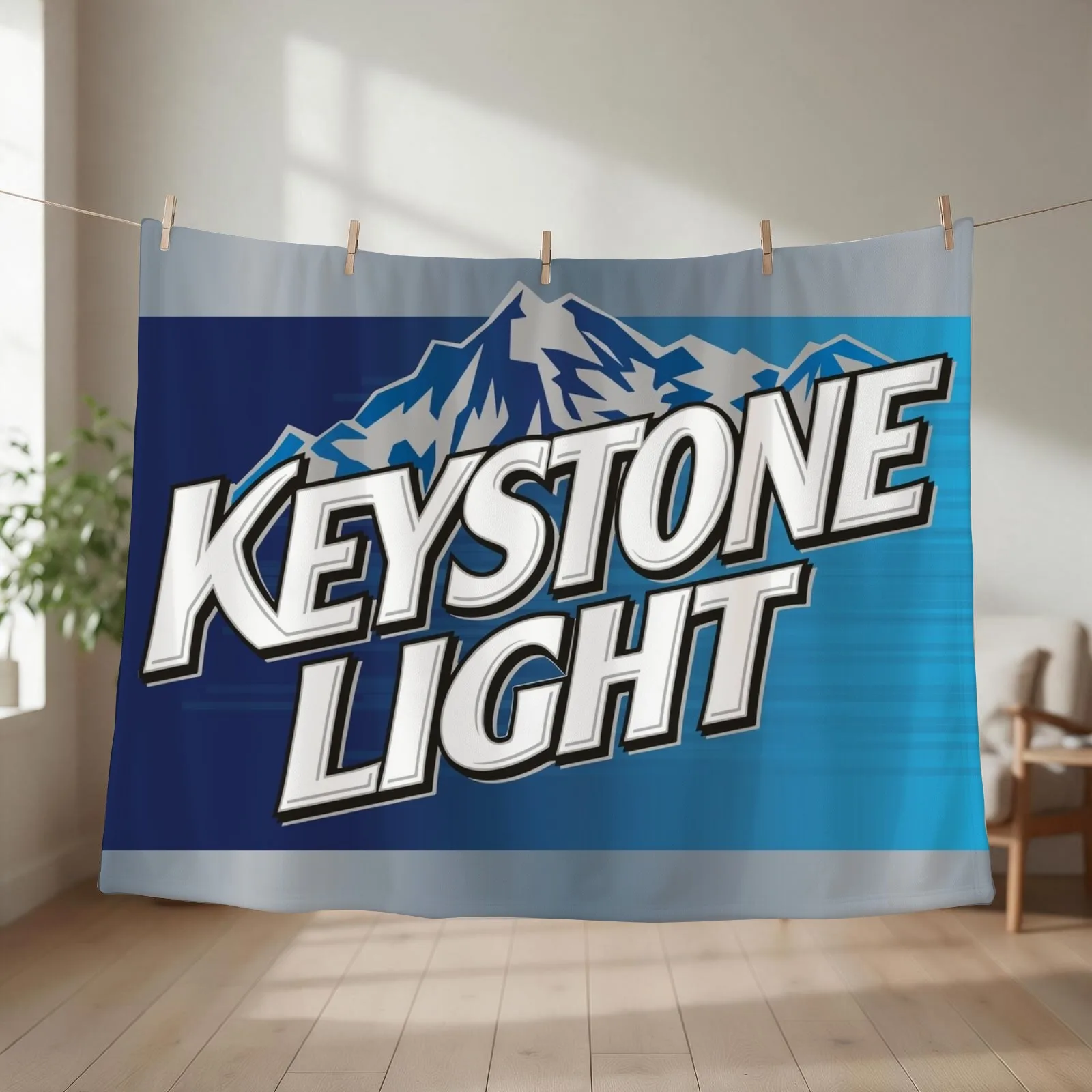 Keystone Light Throw Blanket couch cozy soft plush fuzzy picnic outdoor blanket