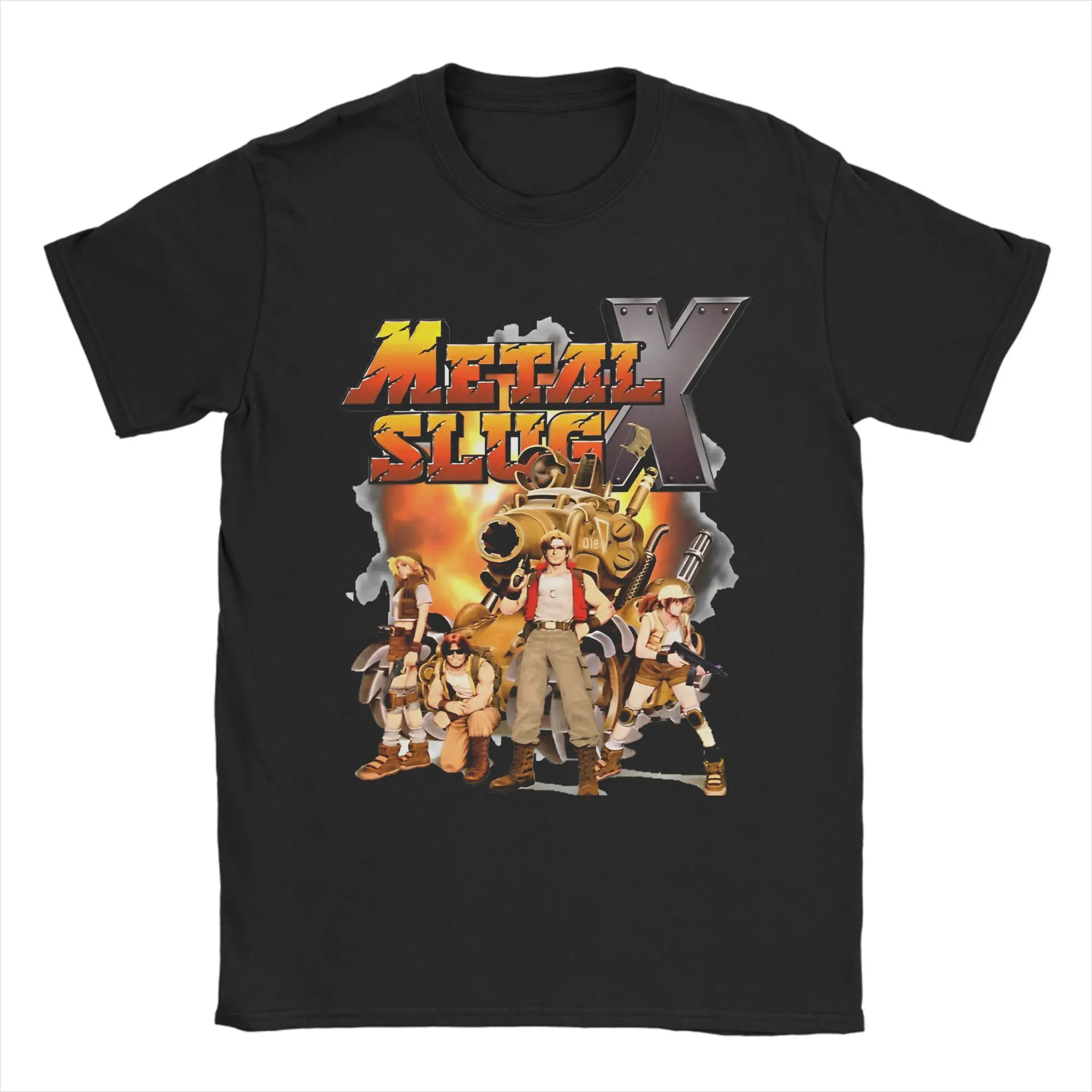 

Metal Slug X Collection Men's T Shirt Fun Tee Shirt Short Sleeve Crewneck T-Shirts Pure Cotton Adult Clothing