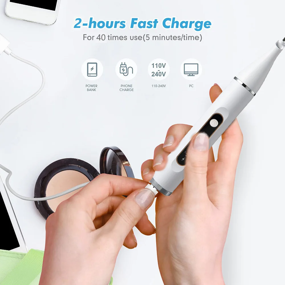 Ultrasonic Electric Tooth Cleaner Dental Scaler 5 Modes Calculus Remover Teeth Whitening Tartar Plaque Stain Cleaning Tool