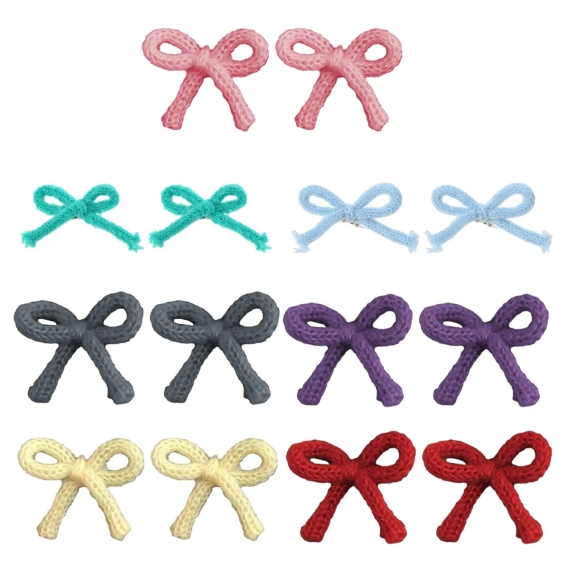 2Pcs Bowknot Barrettes Colorful Hair Clips Women Accessories Sweet Bow Hairpins Dropsale