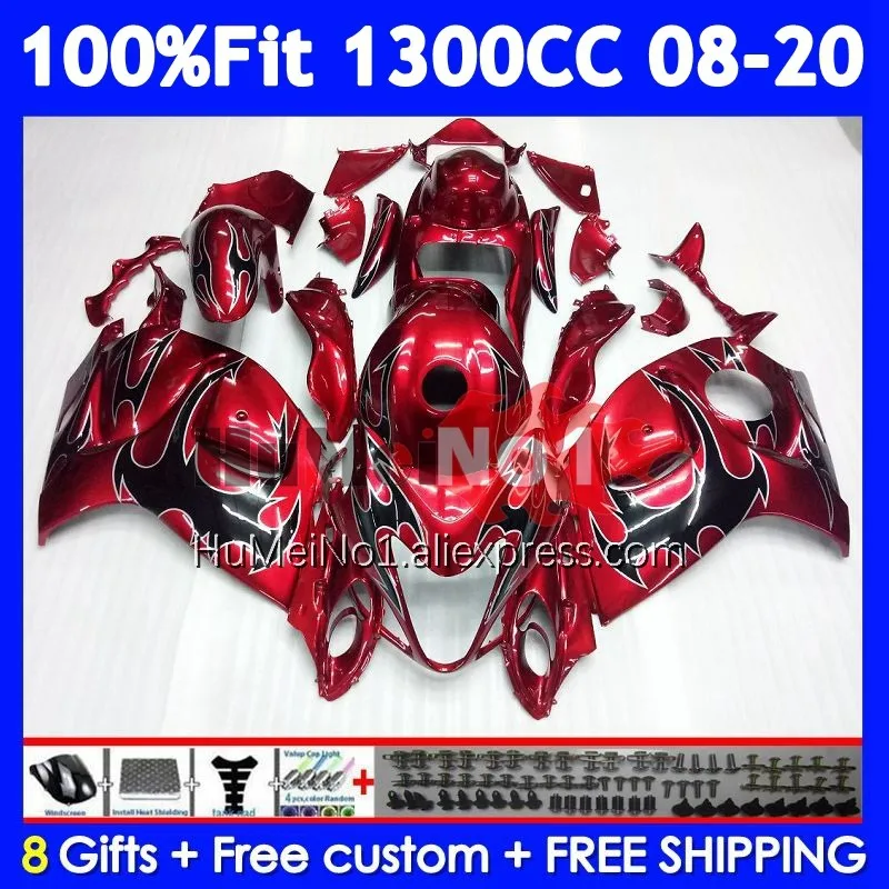 Metallic Red Fairing For SUZUKI GSXR 1300 Hayabusa GSXR-1300 127No.0 GSXR1300 2008 2009 2010 2011 2012 2013 14 15 16 17 18 19 20