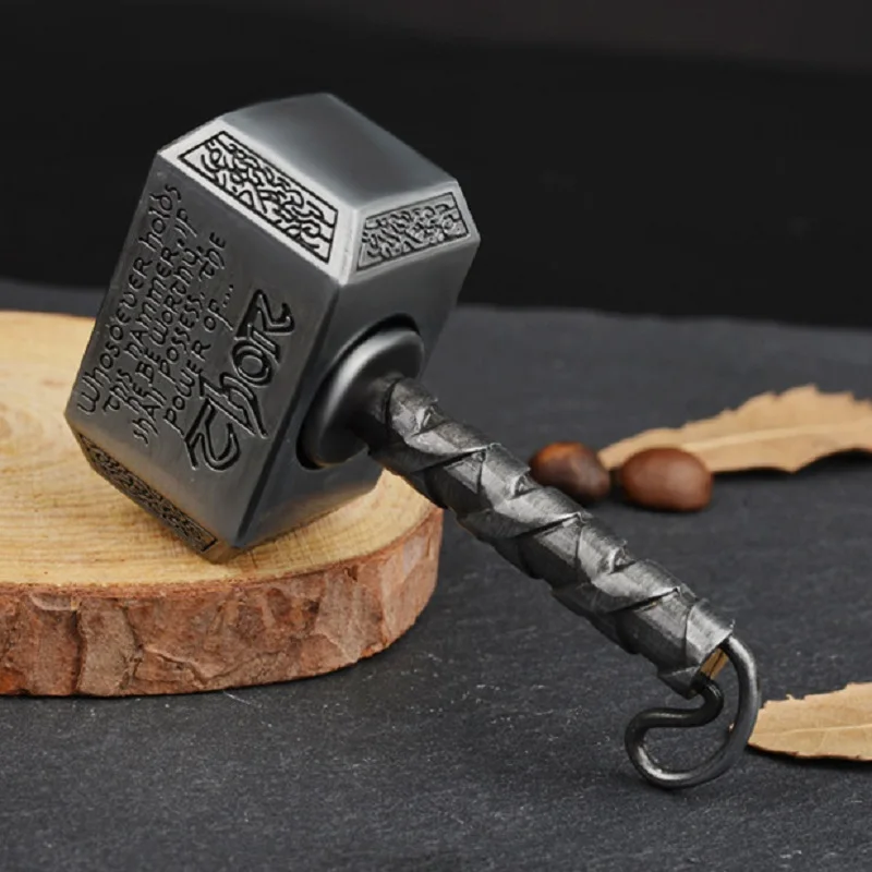 Hero's Hammer EDC Fidget Spinner Metal Thumb Focus Toy for Stress Relief Anxiety Black Tech Gadget for Adults/Kids Office/School