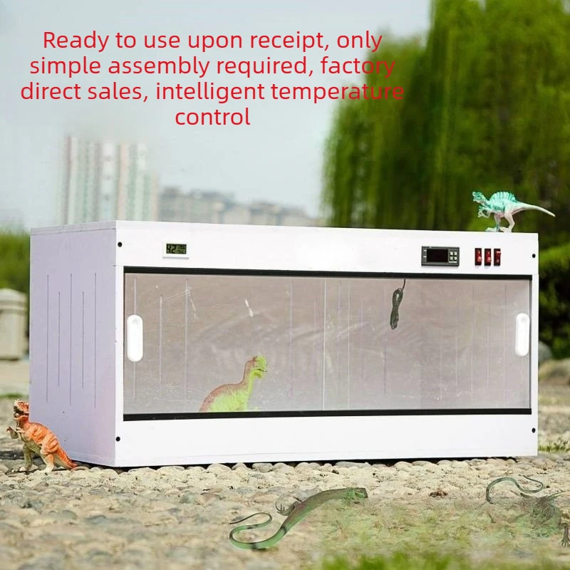 PVC reptile breeding box with intelligent thermostat, providing insulated habitat for geckos, lizards, snakes, and turtles