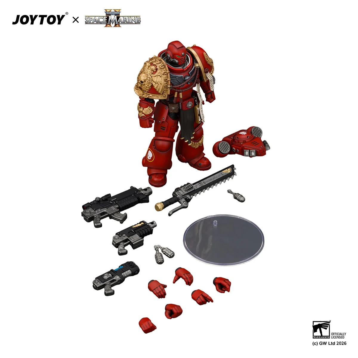 [Pre Order]JOYTOY Warhammer 40K 1/18 Action Figure Game Edition Blood Angels Veteran with Bolt Rifle, Chainsword and Bolt Pistol view 6