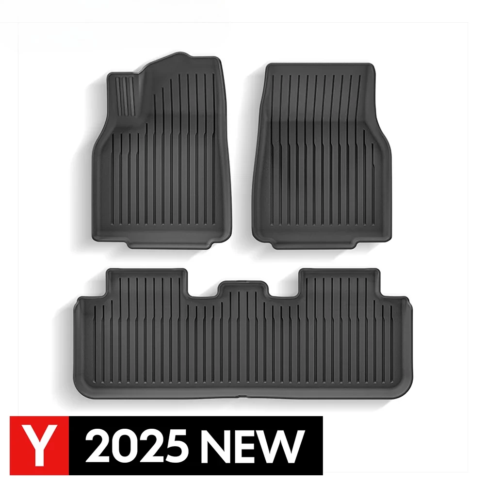 

For Tesla New Model Y Launch 2025 Floor Mat TPE Carpet Waterproof Weather-resistant Foot Pads Mats