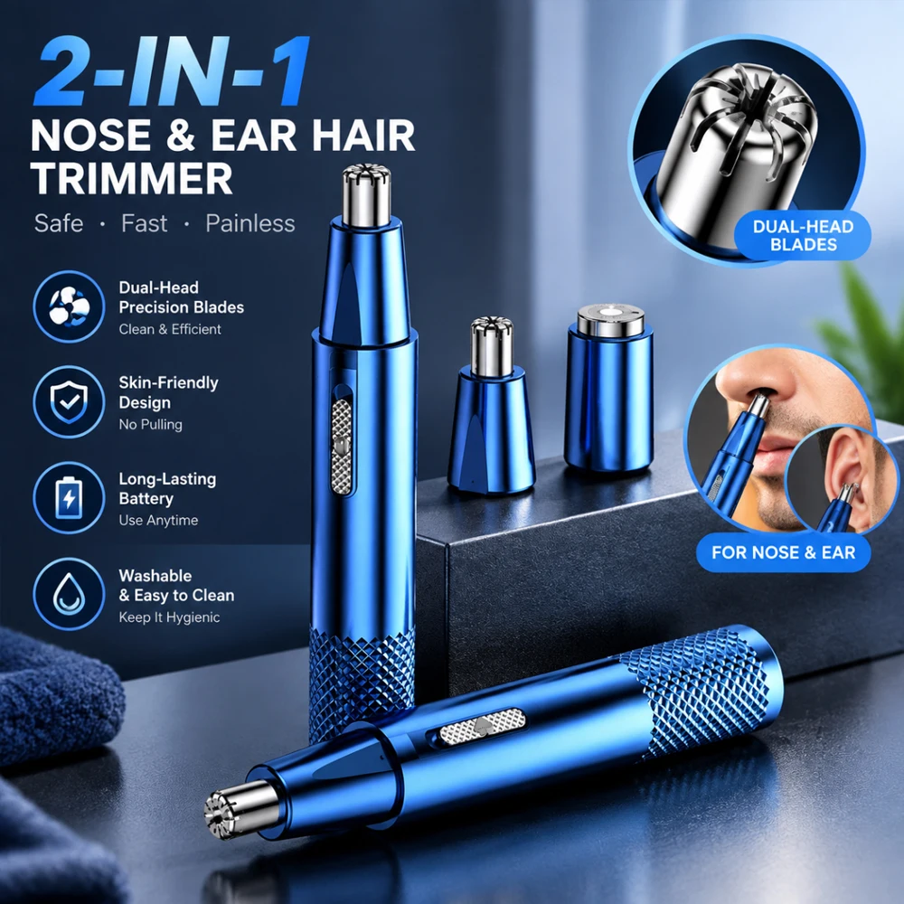 2 In 1 Electric Nose Hair Trimmer USB Charging New High Quality Ear Hair Removal Multi-kinetic Shaving Tools