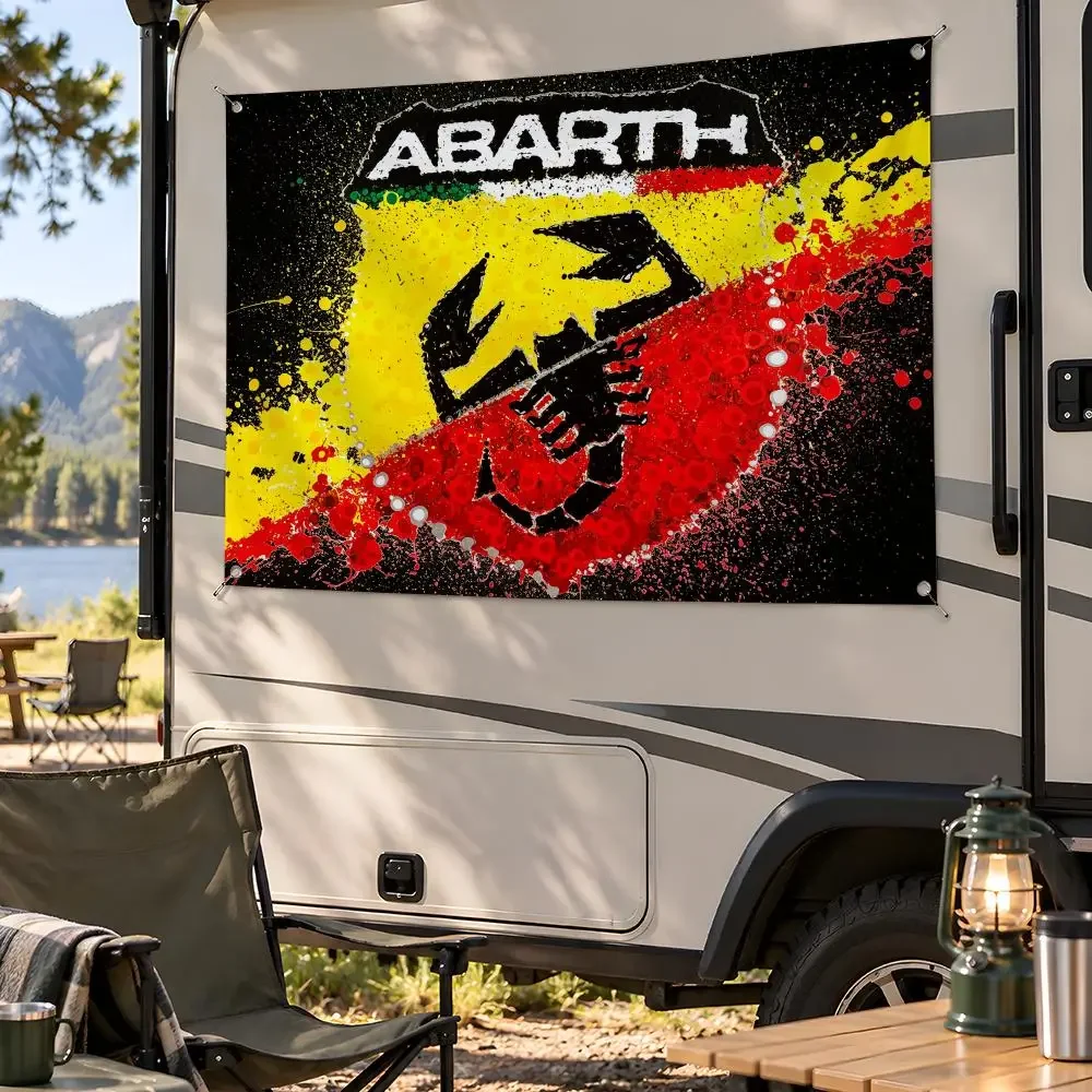 Brand Racing Abarth Scorpion Flags Fan Flag Banner Wall Hanging Outdoor Yard Camping Dorm Garage Party Home Decor Gift