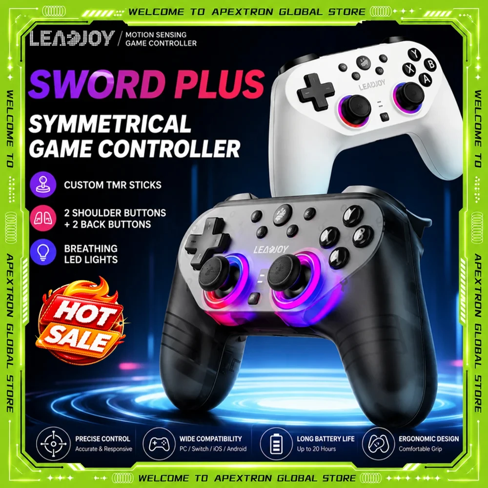 leadjoy-saber-plus-symmetrical-wireless-controller-tmr-hall-joysticks-dual-mode-triggers-1000hz-6-axis-gyro-4-back-buttons
