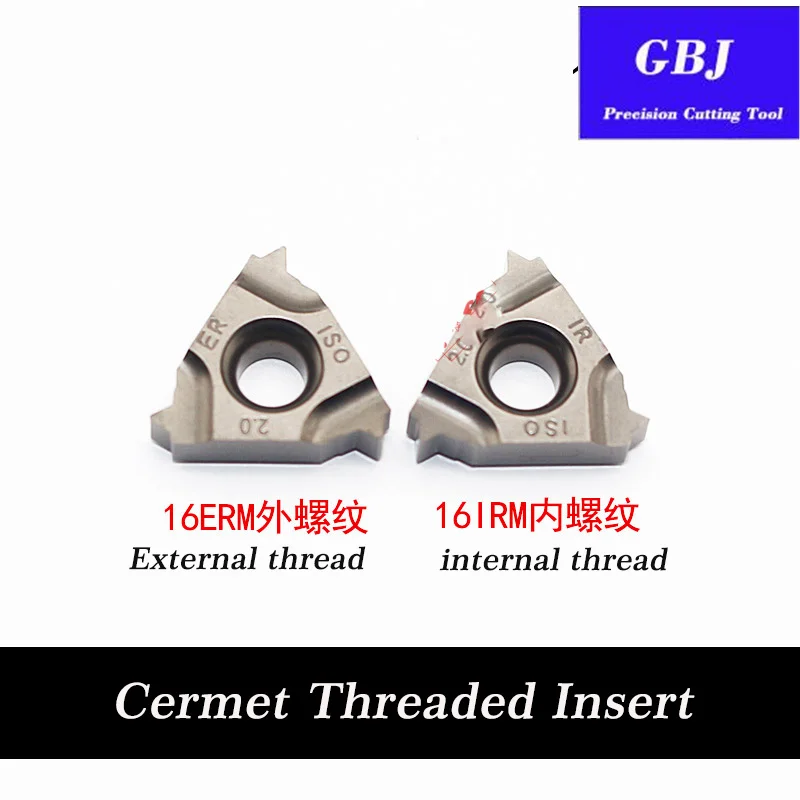 GBJ-CNC Cermet Thread Turning 16ER /16IR 11W 14W 1.5 2.0 ISO PT3000 Mirror turning insert