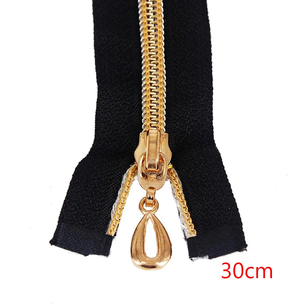 30cm Length Gold Tone Teeth Zipper Open-End Metal Zippers  for Sewing Zippers Coat Costumes Z57