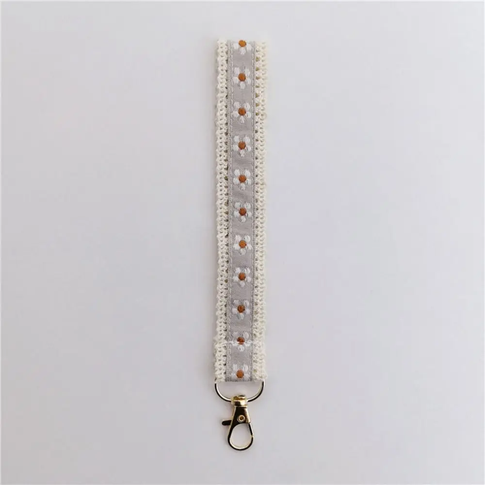 Sweet Anti-Lost Lace Wrist Strap Colourful Pendant Flower Keychain Ethnic Style Exquisite Trinket Ethnic Style Lanyard Women