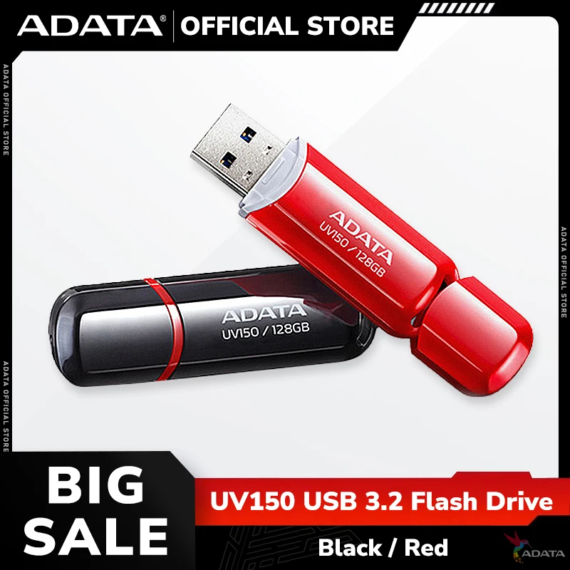 ADATA UV150 USB 3.2 Flash Drive High Speed Portable U Disk 32GB 64GB Red Black Pen Drive for Laptop Desktop Flash Memory Stick