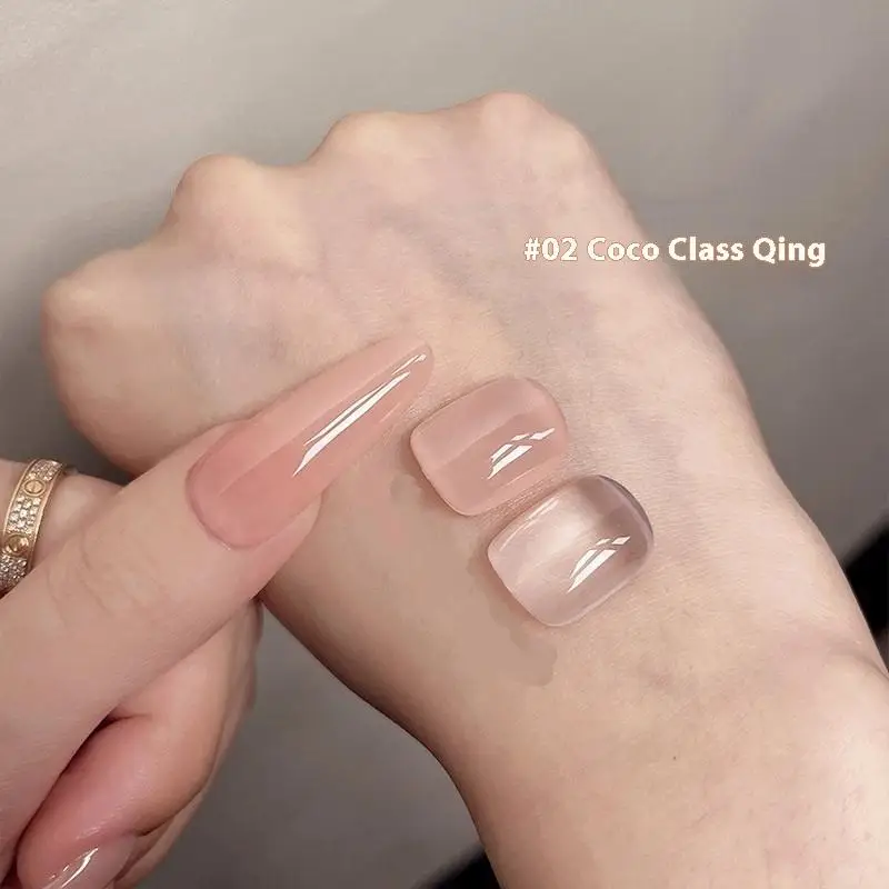 1개 5g 네일 폴리쉬 젤리 아이스 클리어 누드, 껍질을 벗길 수 있는 UV LED, 광택 마감, 솔리드 컬러 패턴 DIY 네일 아트